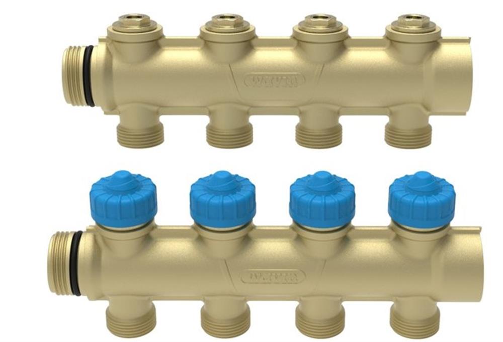 Wavin Comfia Distributor Set f/PE-RT - 20 mm, 3/4", 4PCS, brass