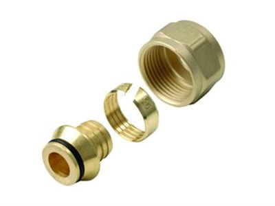 Wavin Brass Coupling Set 20 mm x 3/4 inch