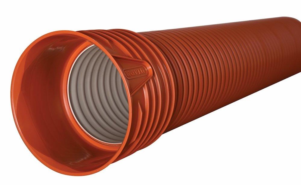 Wavin Rib Sewer Pipe without rubber ring PP - 400mm, SN8, 3000mm