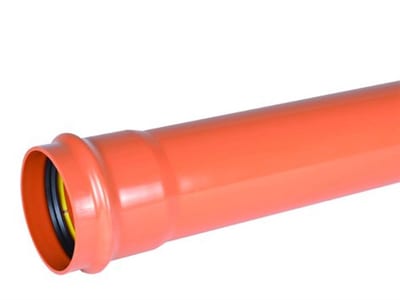 Wavin Sewer Pipe with attached rubber ring PVC-U - 250mm, SN8, 3000mm, EN 1401
