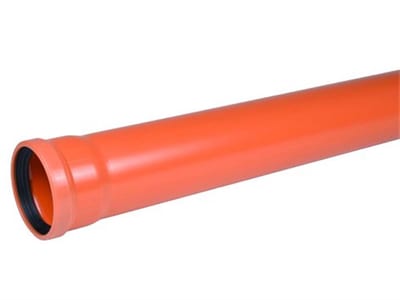 Wavin Sewer Pipe with oil-resistant sealing ring PVC-U - 110mm, SN4, 2000mm, EN 13476