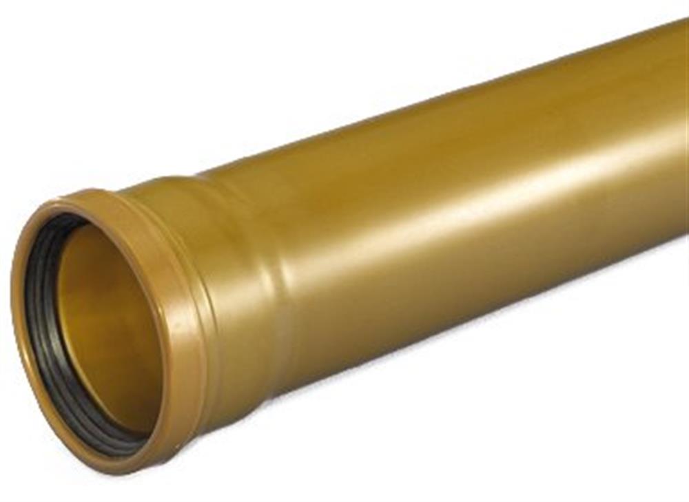 Wavin Sewer Pipe with oil-resistant sealing ring PVC-U - 160mm, SN8, 2000mm, EN 13476
