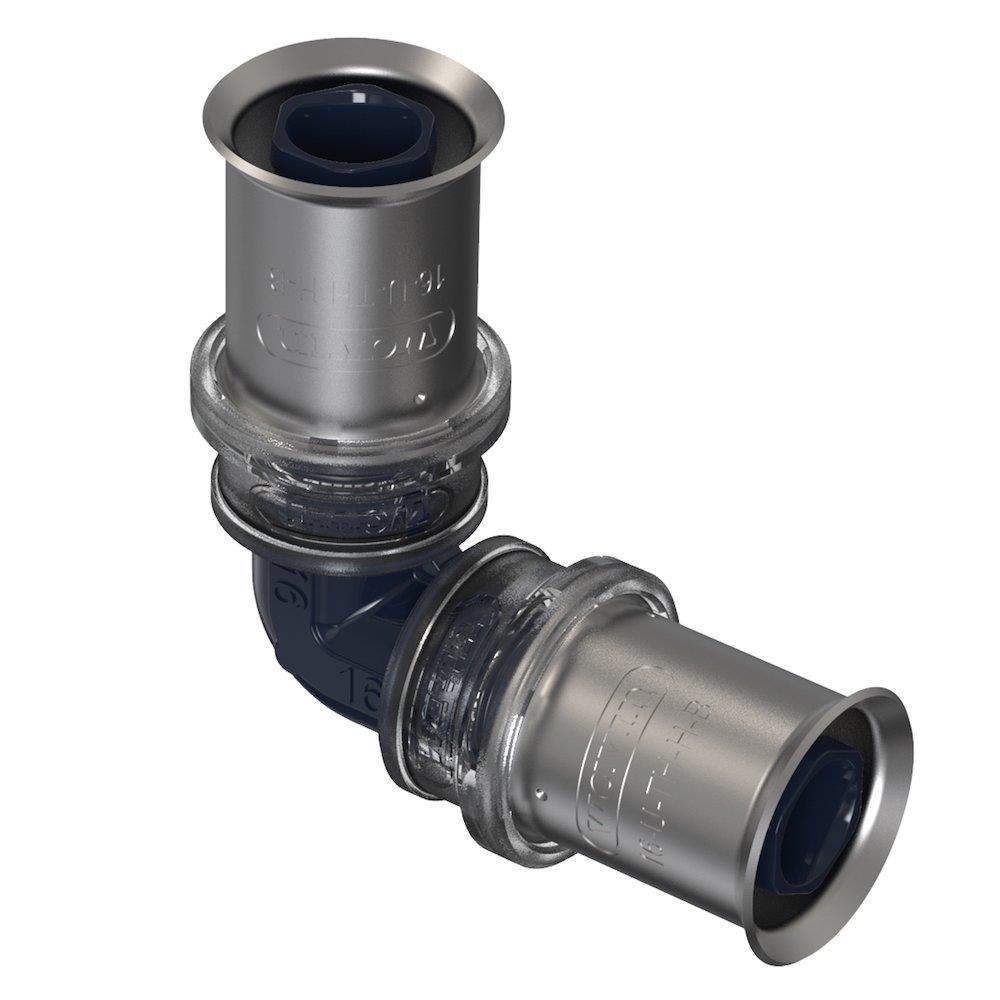 Wavin Tigris K5 Press Angle - 16mm, 16mm, 90°, 2PCS, coupling/coupling