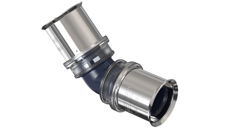 Wavin Tigris K5 Press Angle - 32mm, 32mm, 45°, 2PCS, coupling/coupling