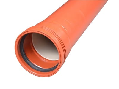 Wavin Wafix Sewer Pipe with oil-resistant sealing ring PP - 110mm, SN8, 2000mm, EN 13476