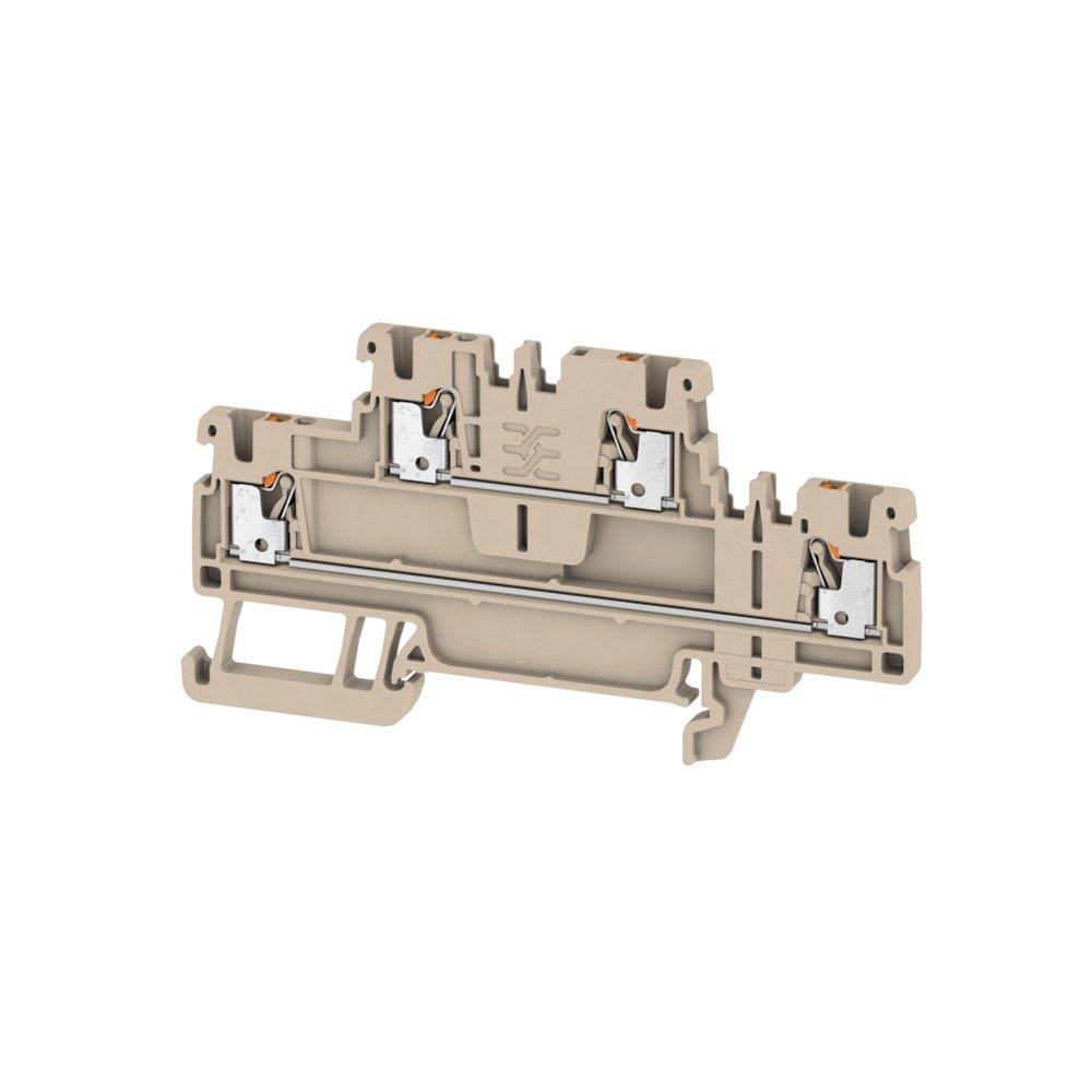 Weidmüller A2T 1.5 Through Terminal Beige 1.5mm² Push-In Connection 4 Terminals