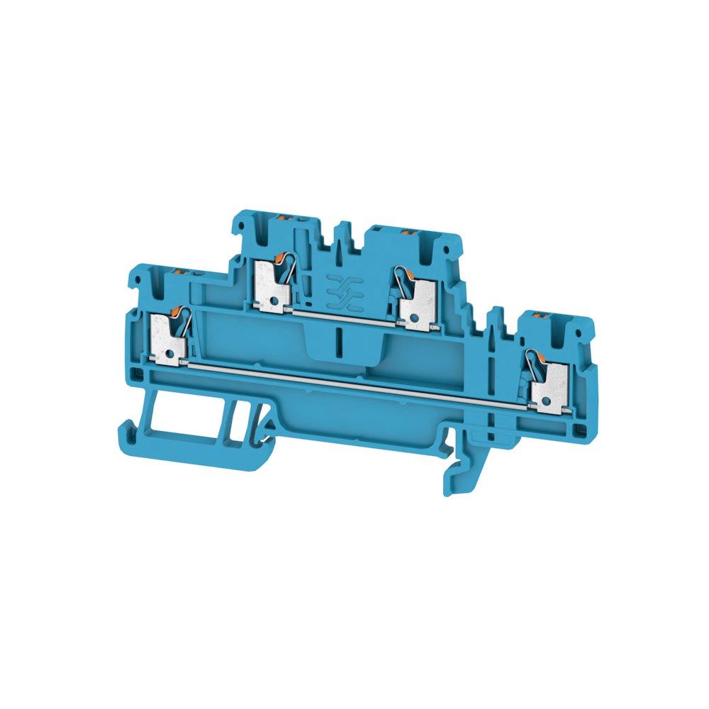 Weidmüller A2T 1.5 Through Terminal - 1.5 mm², blue, push-in connection, 4 terminals