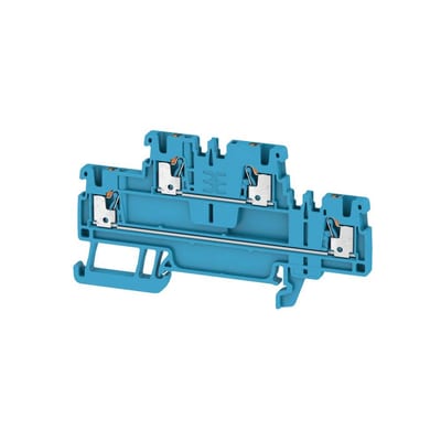 Weidmüller A2T 1.5 Through Terminal - 1.5 mm², blue, push-in connection, 4 terminals