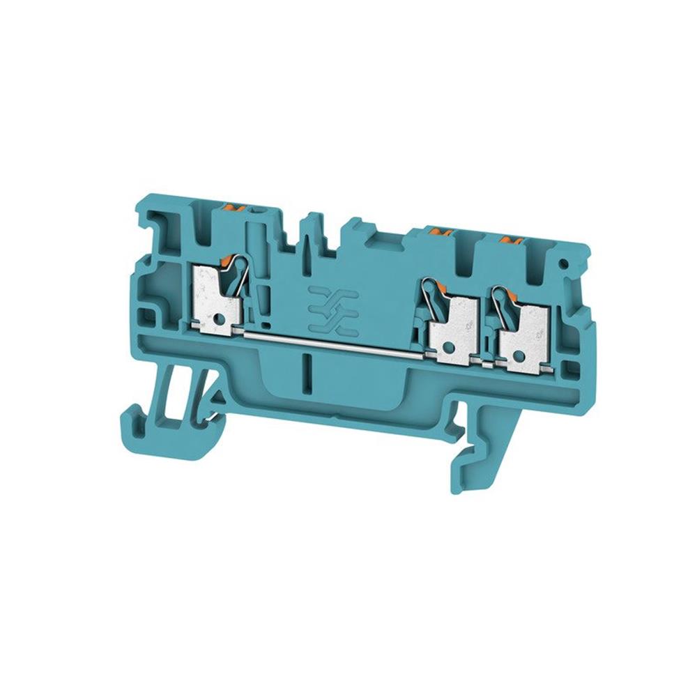 Weidmüller A3C 1.5 Through Terminal - 1.5 mm², blue, push-in connection, 3 connections