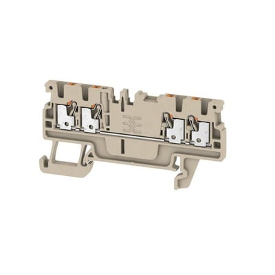 Weidmüller A4C 1.5 Through Terminal - 1.5mm², Beige, Push-In Connection, 4 Connections