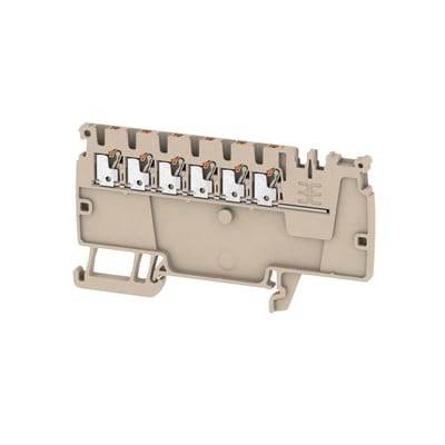Weidmüller AAP11 1.5 LI Through Terminal - 6 x 1.5 mm², Beige/Orange, Push-In