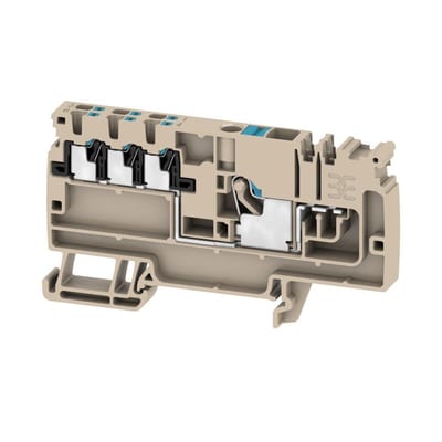 Weidmüller AAP11 6/6X1.5 LO-LI through terminal, 6 x 1.5 mm², beige and blue, push-in