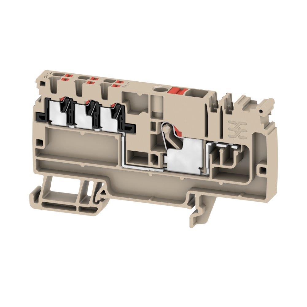 Weidmüller AAP11 6/6X1.5 LO-LI through terminal, beige-red, push-in, 1 connection