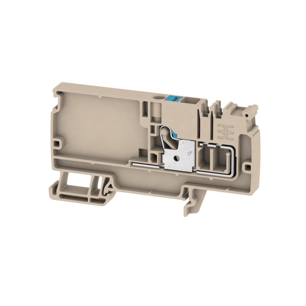 Weidmüller AAP11 6 LO Through Terminal - 6 mm², Beige/Blue, Push-In Connection