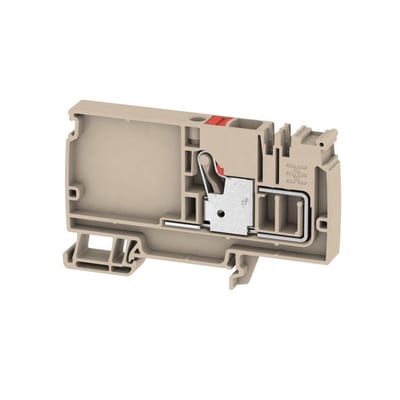 Weidmüller AAP12 10 LO Through Terminal - 10 mm², Beige/Red, Push-In Connection