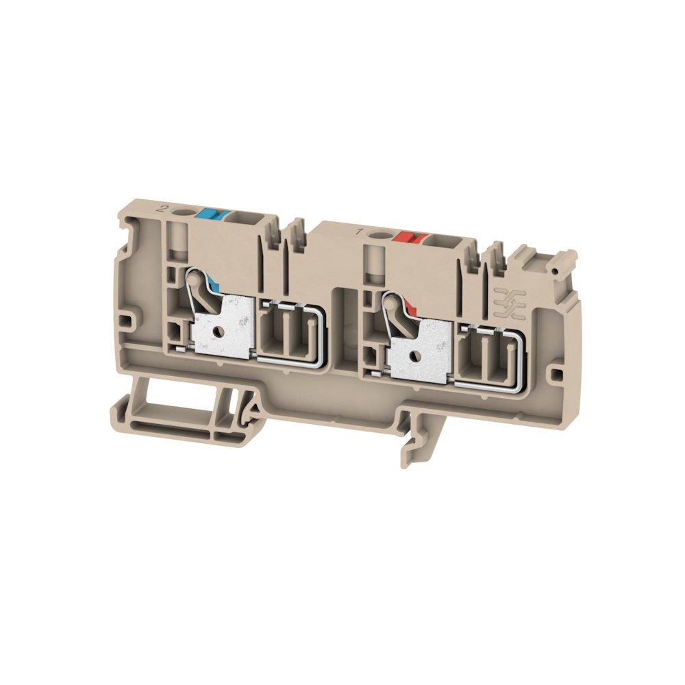 Weidmüller AAP13 6 LO-LO through terminal — 1.5 mm², beige/red/blue, push-in