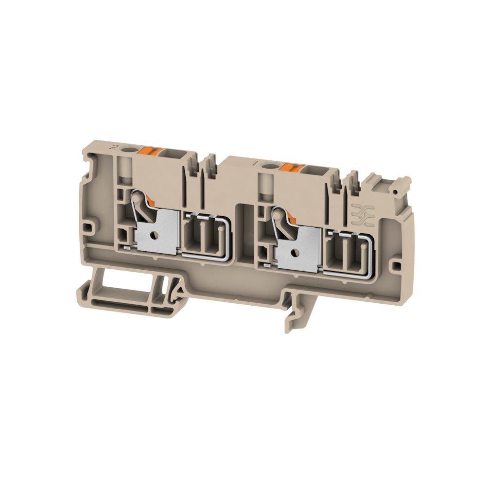 Weidmüller AAP13 6 LO-LO Through Terminal - 6 mm², Beige/Orange, Push-In