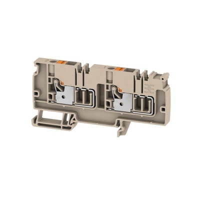 Weidmüller AAP13 6 LO-LO Through Terminal - 6 mm², Beige/Orange, Push-In