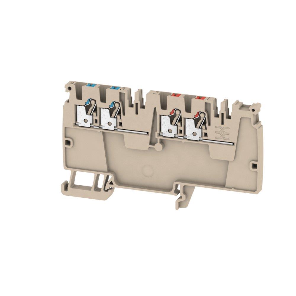 Weidmüller AAP14 2,5 LI-LI Through Terminal - beige/red/blue, push-in, 4 connections