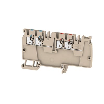 Weidmüller AAP14 2,5 LI-LI Through Terminal - beige/red/blue, push-in, 4 connections
