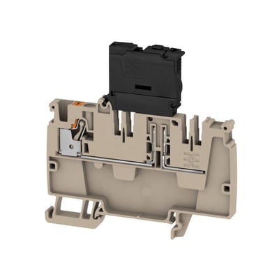 Weidmüller AAP21 4 FS 100-250V through terminal - 4 mm², beige/orange, push-in connection, 1 connection