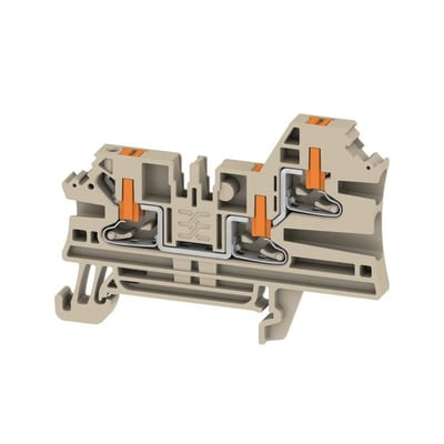 Weidmüller AL3C 2,5 Through Terminal - 2,5 mm², Beige, Push-in Connection, 3 Connections