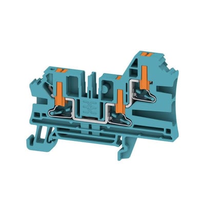 Weidmüller AL3C 4 Through Terminal - 4mm², Blue, Push-In Connection, 3 Connections