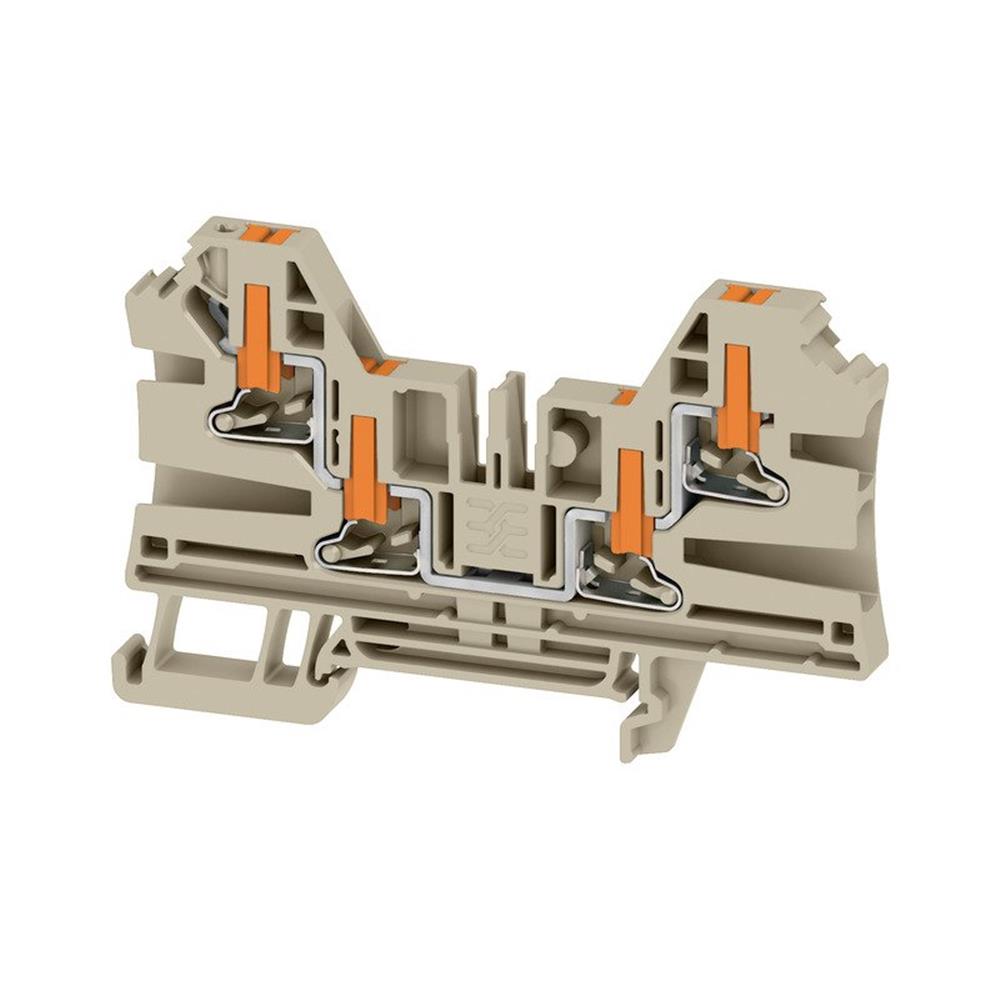 Weidmüller AL4C Through Terminal 4 mm² Beige Push-In Connection 4 Connections