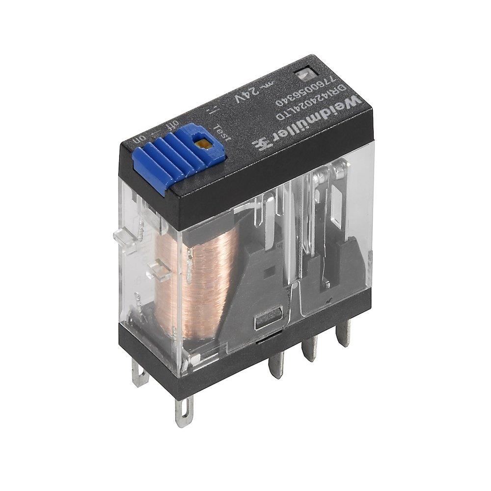 Weidmüller DRI Plug-in Relay with LED and test button - DRI - SDI, 24 DCV, 5A, 2CO