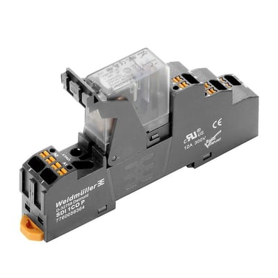 Weidmüller DRIKIT Push-In Plug-in Relay with LED - DRIKIT Push-In, 24V, 10A, 1CO