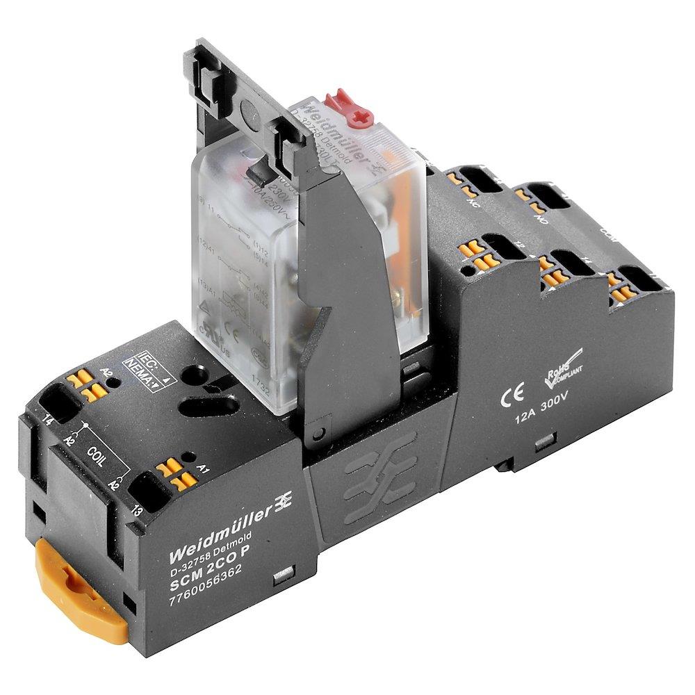 Weidmüller DRMKIT Push-In Plug-in Relay with LED and test button - DRMKIT Push-In, 230V, 10A, 2CO