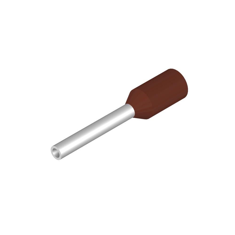Weidmüller H0,14/10T BR SV Terminal Tube - 0,14 mm², Insulated, PP-Cu ( Polypropylene / copper ), Brown