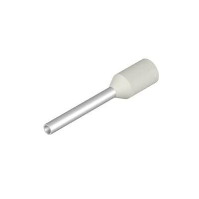 Weidmüller H0,5/16D W Terminal Tube - 0,5 mm², Insulated, PP-Cu ( Polypropylene / copper ), white