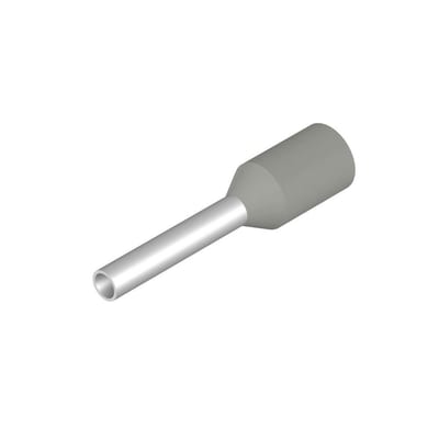 Weidmüller H0,75/14D GR SV Terminal Tube - 0,75 mm², Insulated, PP-Cu ( Polypropylene / copper ), grey
