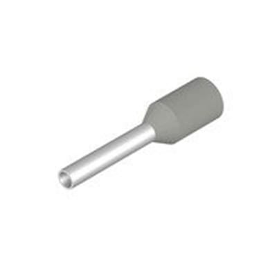 Weidmüller H0,75/14D GR Terminal Tube - 0,75 mm², Insulated, PP-Cu ( Polypropylene / copper ), grey