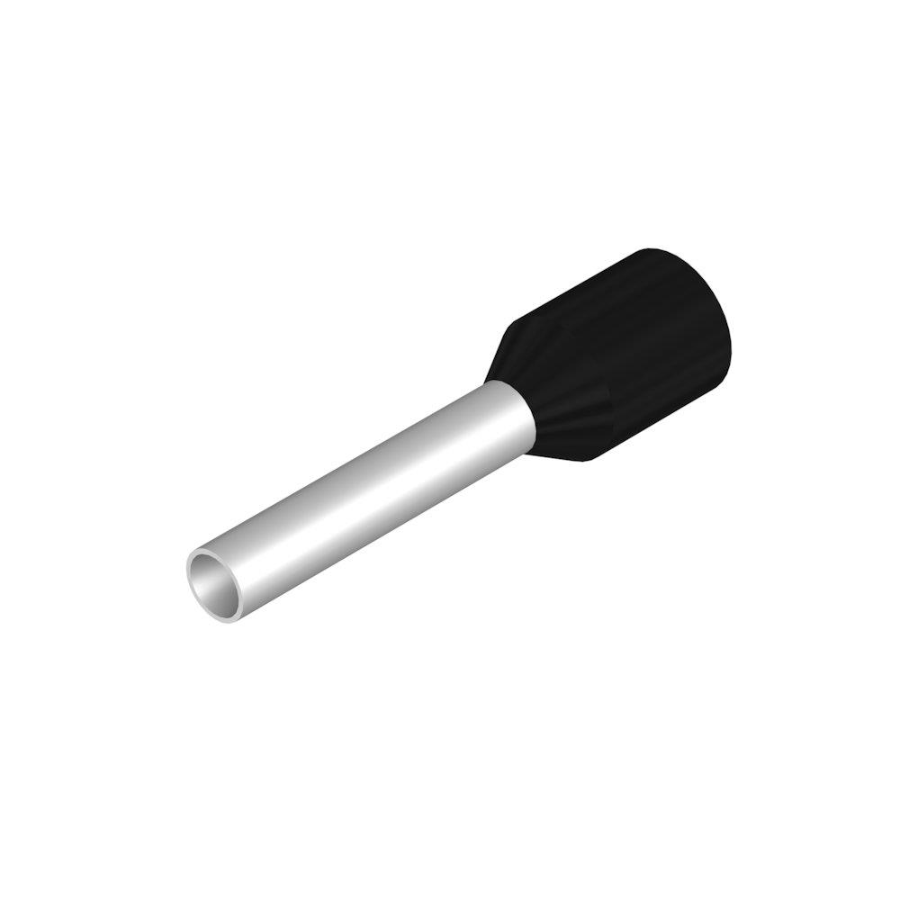 Weidmüller H1,5/16D SW Terminal Tube - 1,5 mm², Insulated, PP-Cu ( Polypropylene / copper ), black