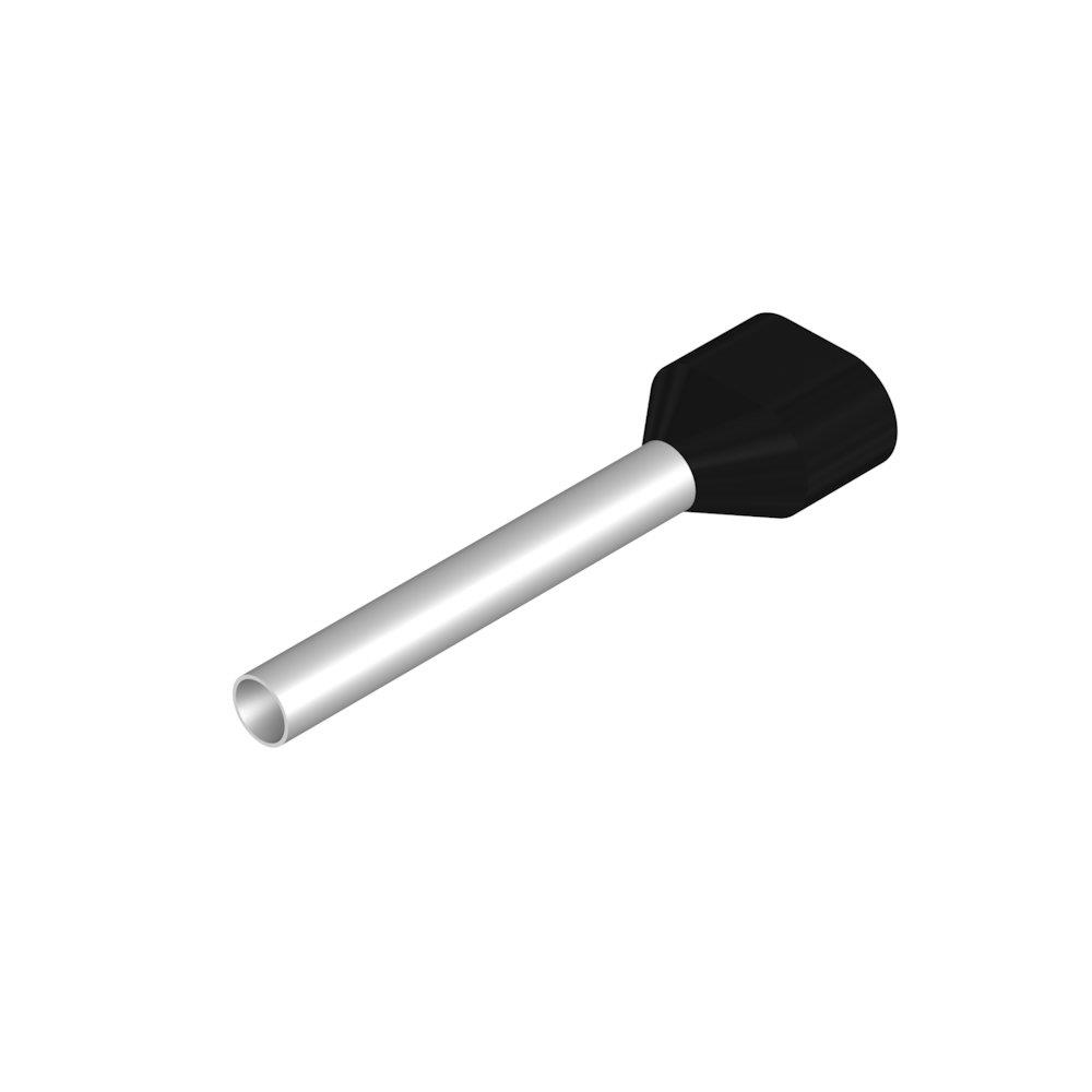 Weidmüller H1,5/26D ZH SW TWIN Terminal Tube - 2 x 1,5 mm², Insulated, PP-Cu ( Polypropylene / copper ), black
