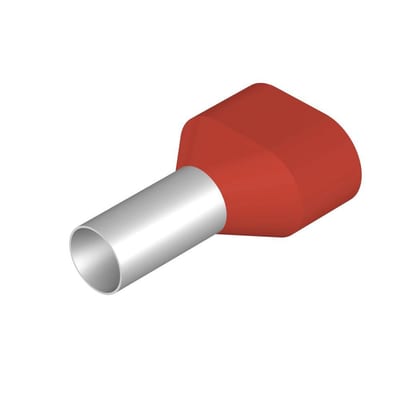 Weidmüller H10,0/24D ZH R TWIN Terminal Tube - 2 x 10 mm², Insulated, PP-Cu ( Polypropylene / copper ), red