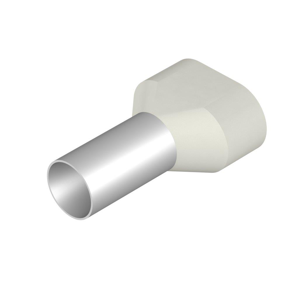 Weidmüller H16,0/29T ZH W TWIN Terminal Tube - 2 x 16 mm², Insulated, PP-Cu ( Polypropylene / copper ), white