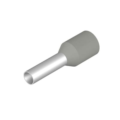 Weidmüller H2,5/15T GR SV Terminal Tube - 2,5 mm², Insulated, PP-Cu ( Polypropylene / copper ), grey