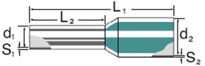 Weidmüller H6,0/20D GE Terminal Tube - 6 mm², Insulated, PP-Cu ( Polypropylene / copper ), yellow