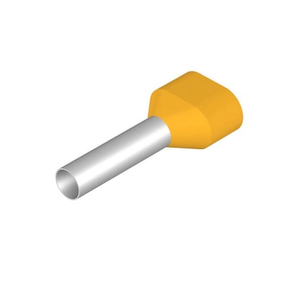 Weidmüller H6,0/29D ZH GE TWIN Terminal Tube - 2 x 6 mm², Insulated, PP-Cu ( Polypropylene / copper ), yellow