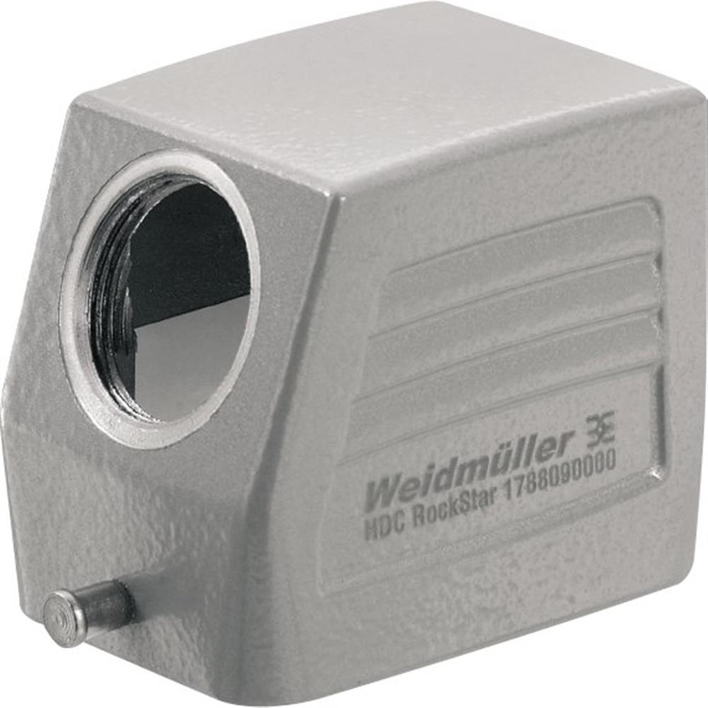 Weidmüller HDC 06B TSLU Angle plug housing - 3, Aluminium, grey, 1 x M20