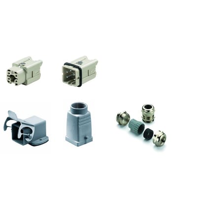 Weidmüller HDC KIT HA 04.402 M Multi-plug set - 1, Aluminium, grey, 1 x M20