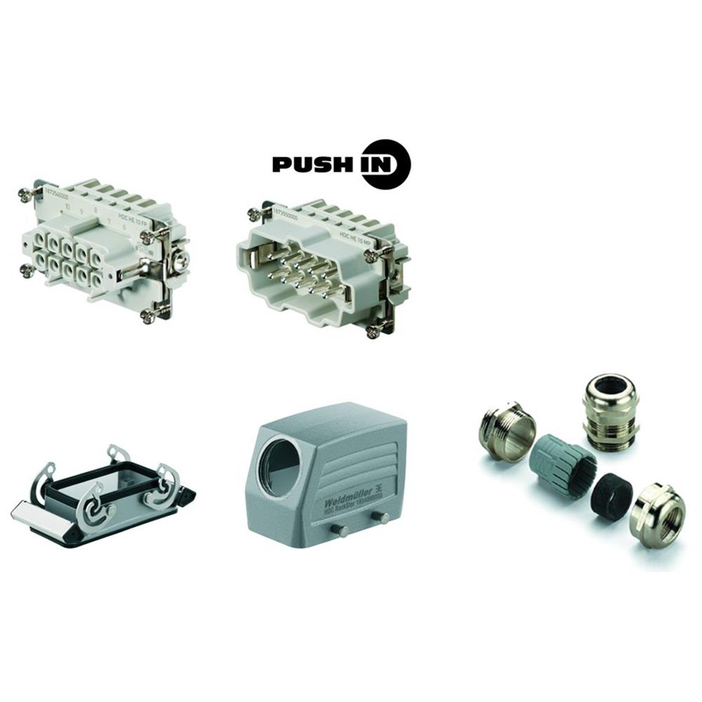 Weidmüller HDC KIT HE-P 10.110 M Multi-plug set - 4, Aluminium, grey, 1 x M25