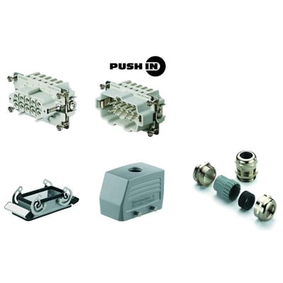 Weidmüller HDC KIT HE-P 10.111 M Multi-plug set - 4, Aluminium, grey, 1 x M25