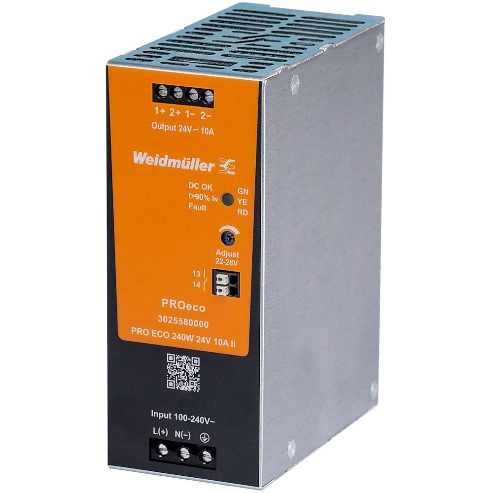 Weidmüller PRO ECO II Power Supply - PRO ECO II, 230, 24, 10A, 1PCS