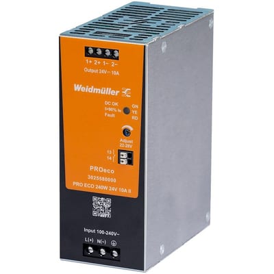 Weidmüller PRO ECO II Power Supply - PRO ECO II, 230, 24, 10A, 1PCS