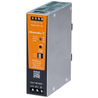 Weidmüller PRO ECO II Power Supply - PRO ECO II, 230, 24, 5A, 1PCS
