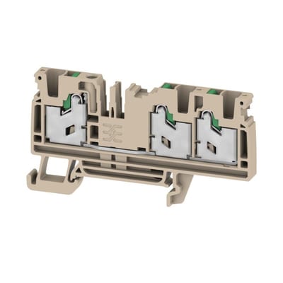 Weidmüller S3C 4 Through Terminal - 4 mm², Beige, Snap-In, 3 connections